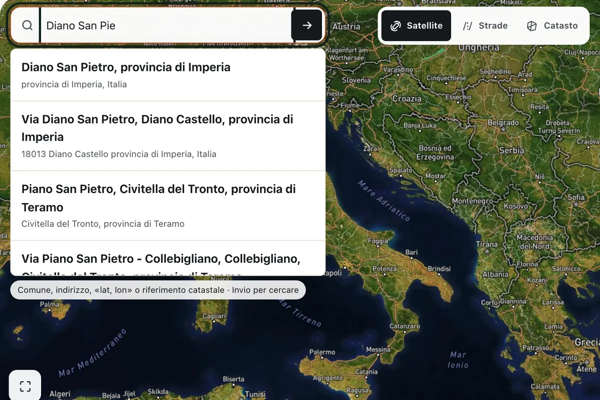 La ricerca di Diano San Pietro sulla mappa di TerrenoCheck