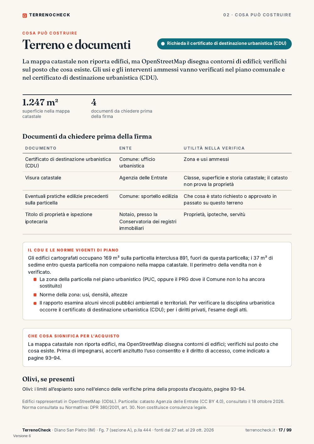 Pagina 17: Terreno e documenti