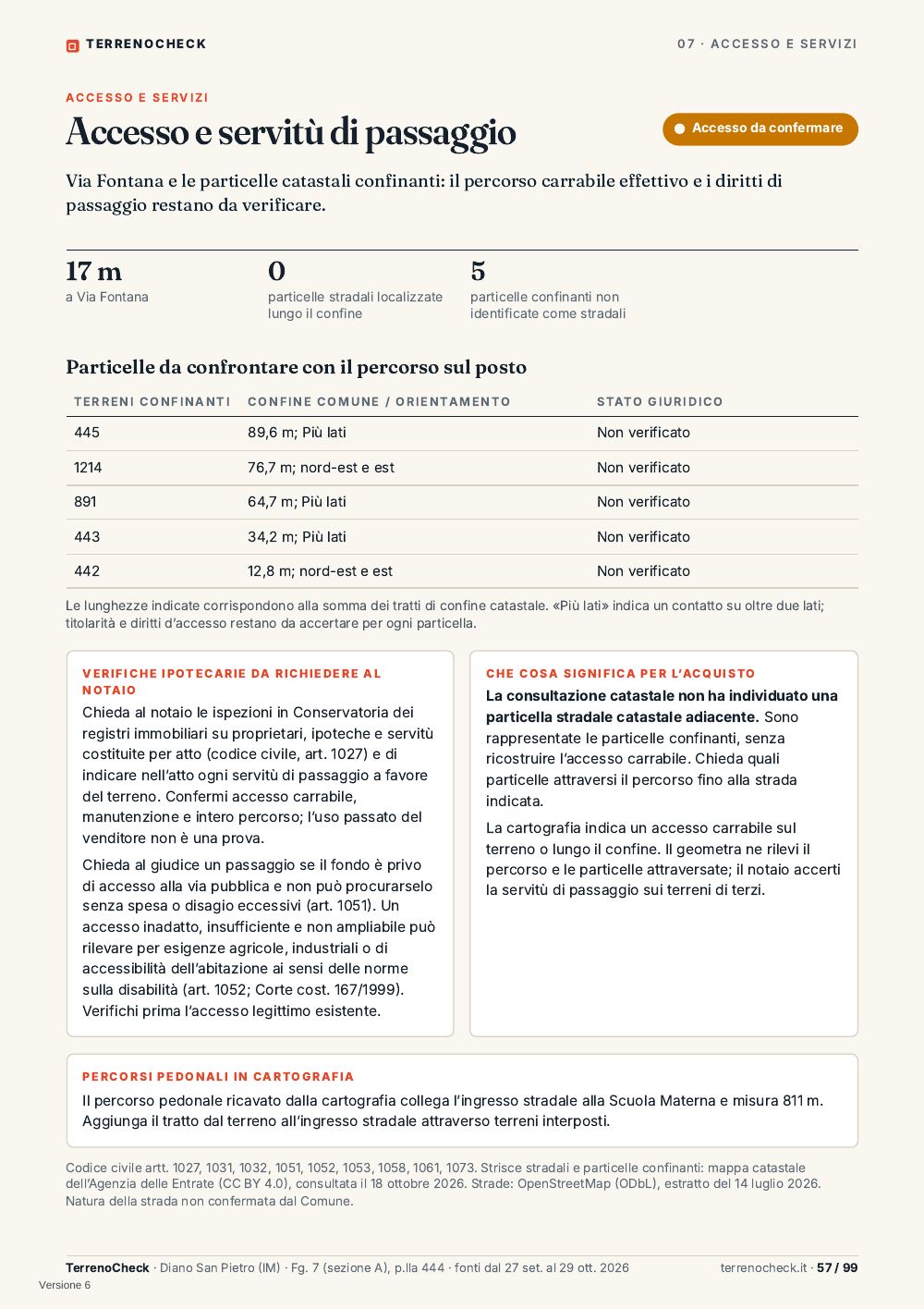 Pagina 57: Accesso e servitù di passaggio