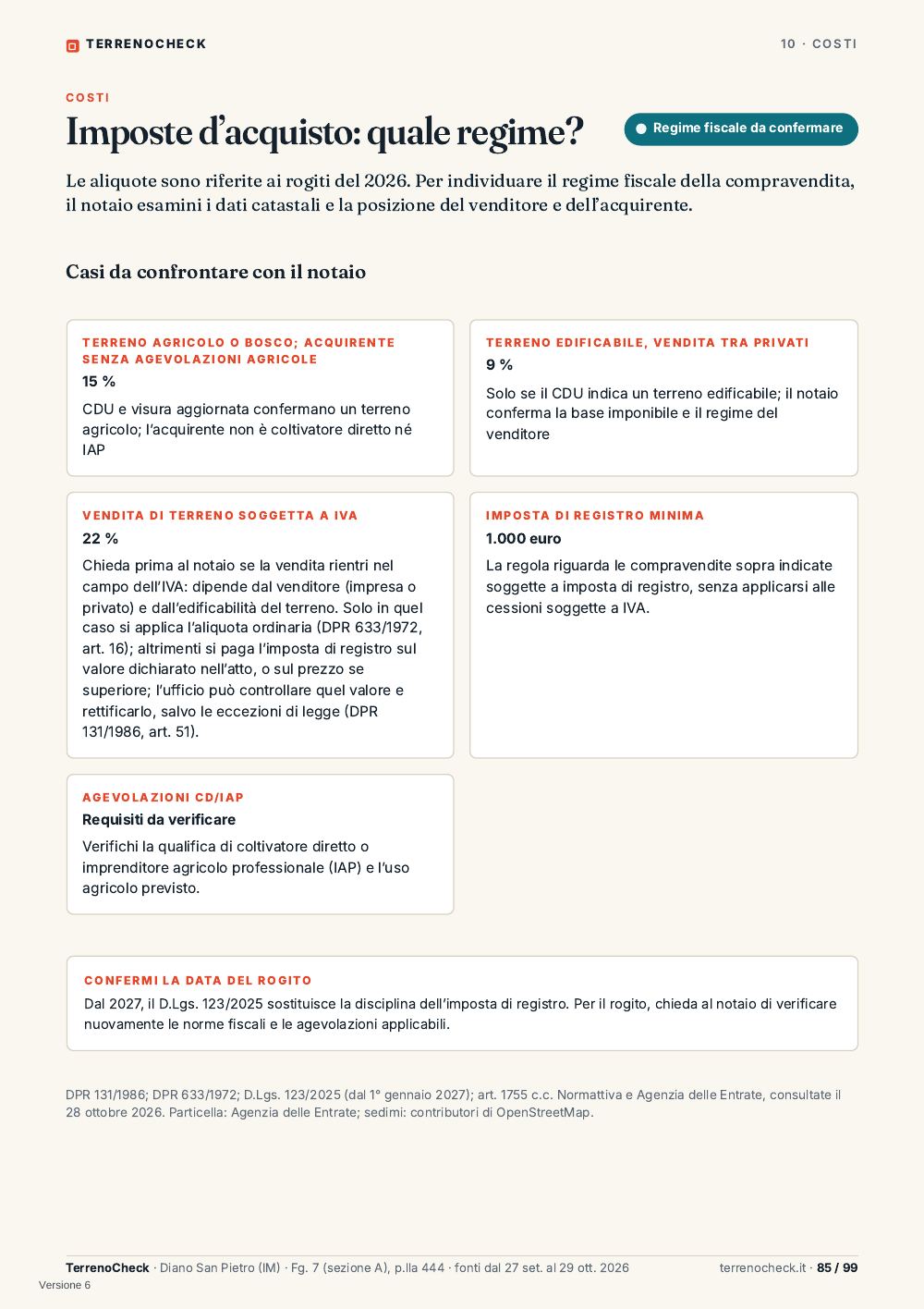 Pagina 85: Imposte d’acquisto: quale regime?