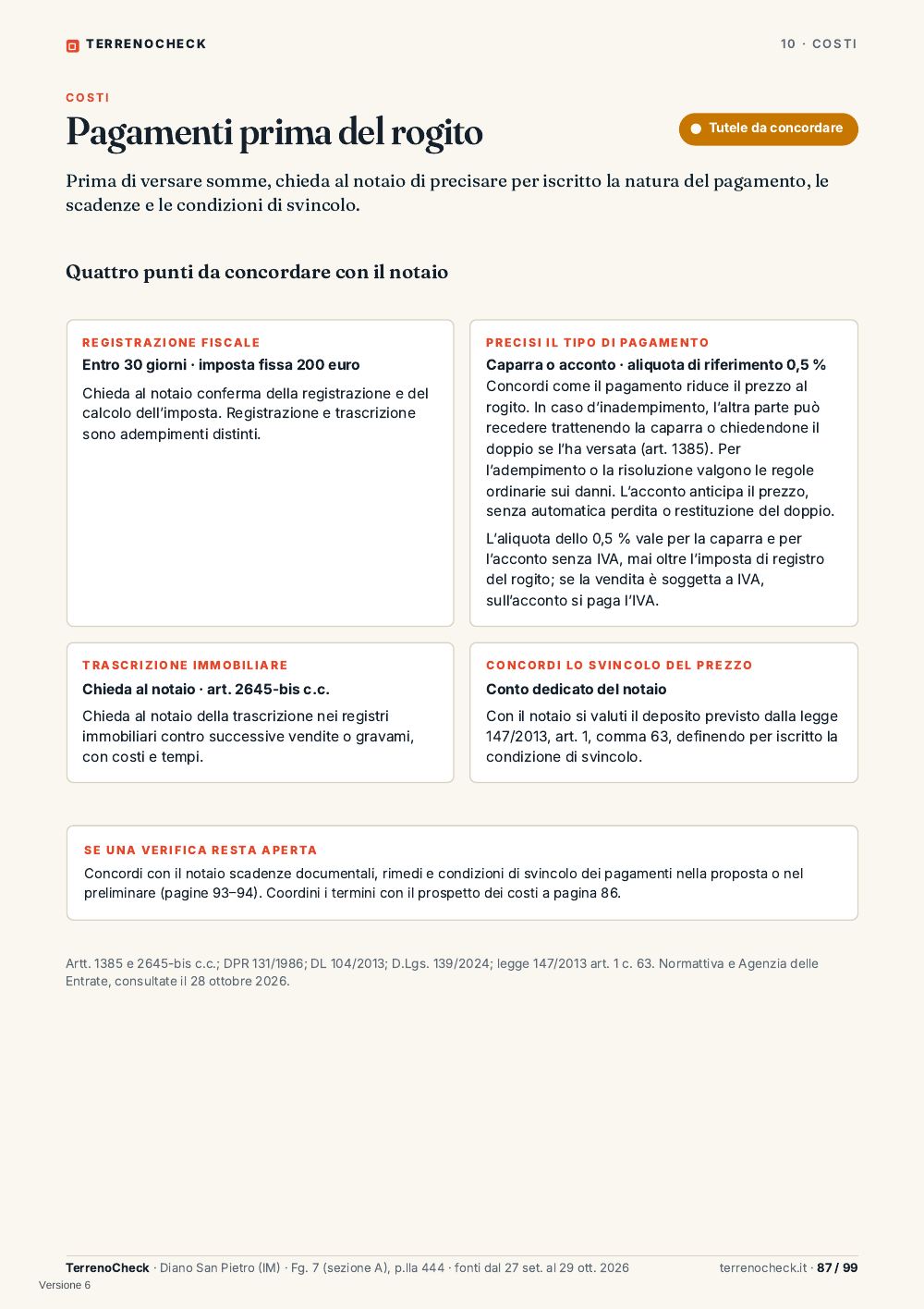 Pagina 87: Pagamenti prima del rogito