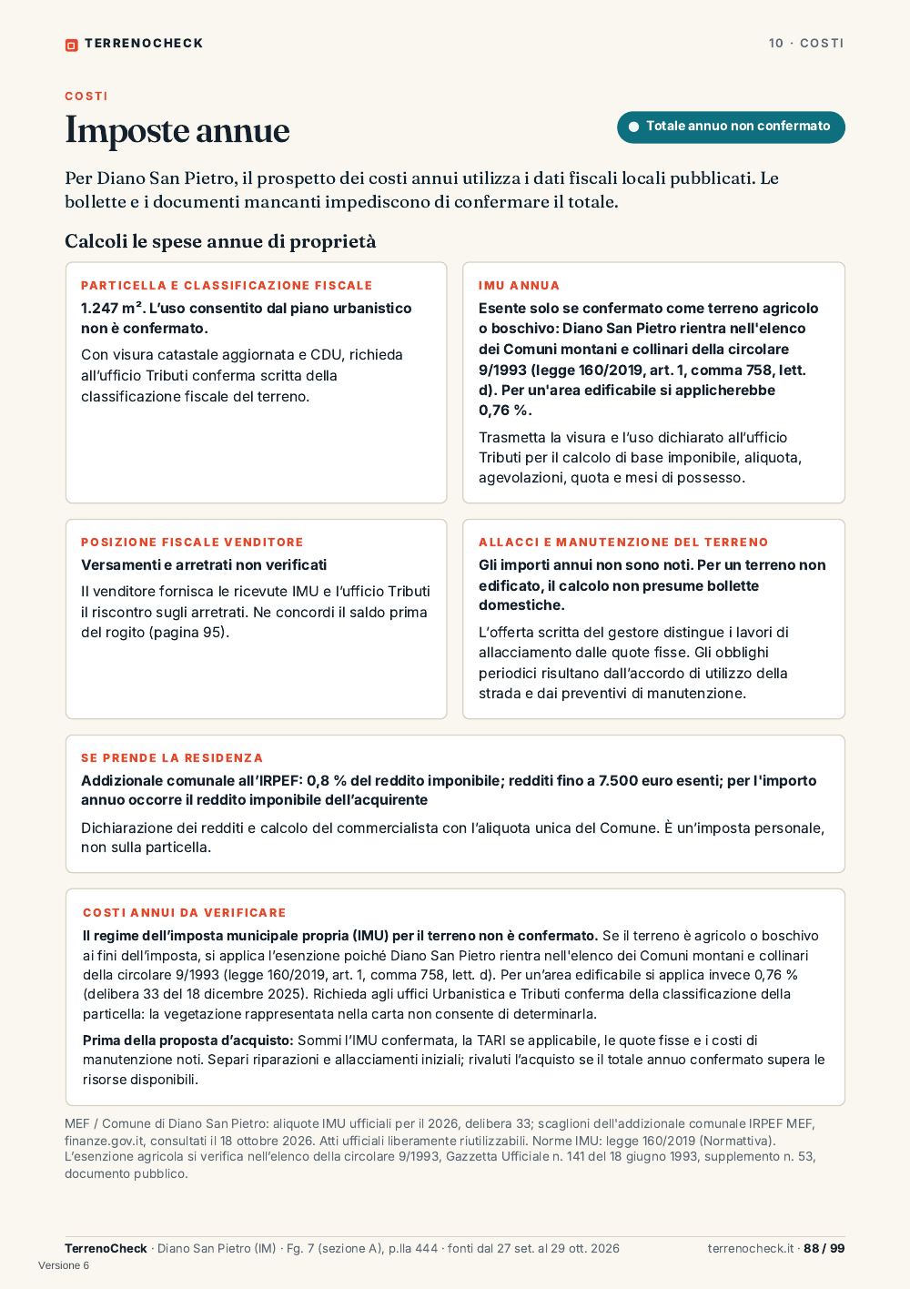 Pagina 88: Imposte annue