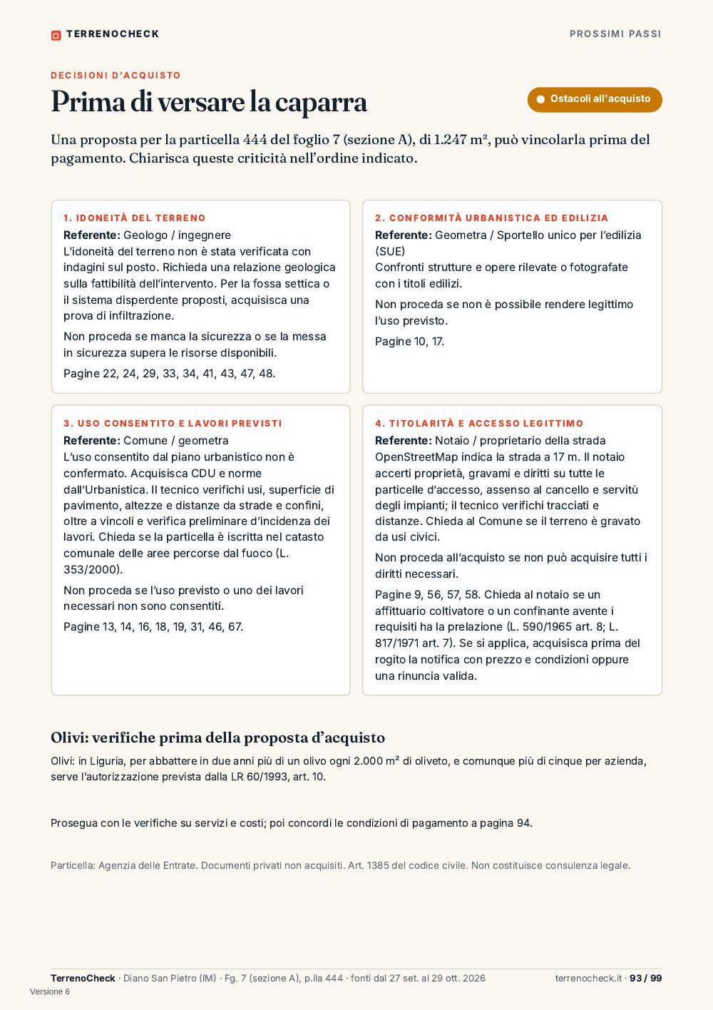 Pagina 93: Prima di versare la caparra
