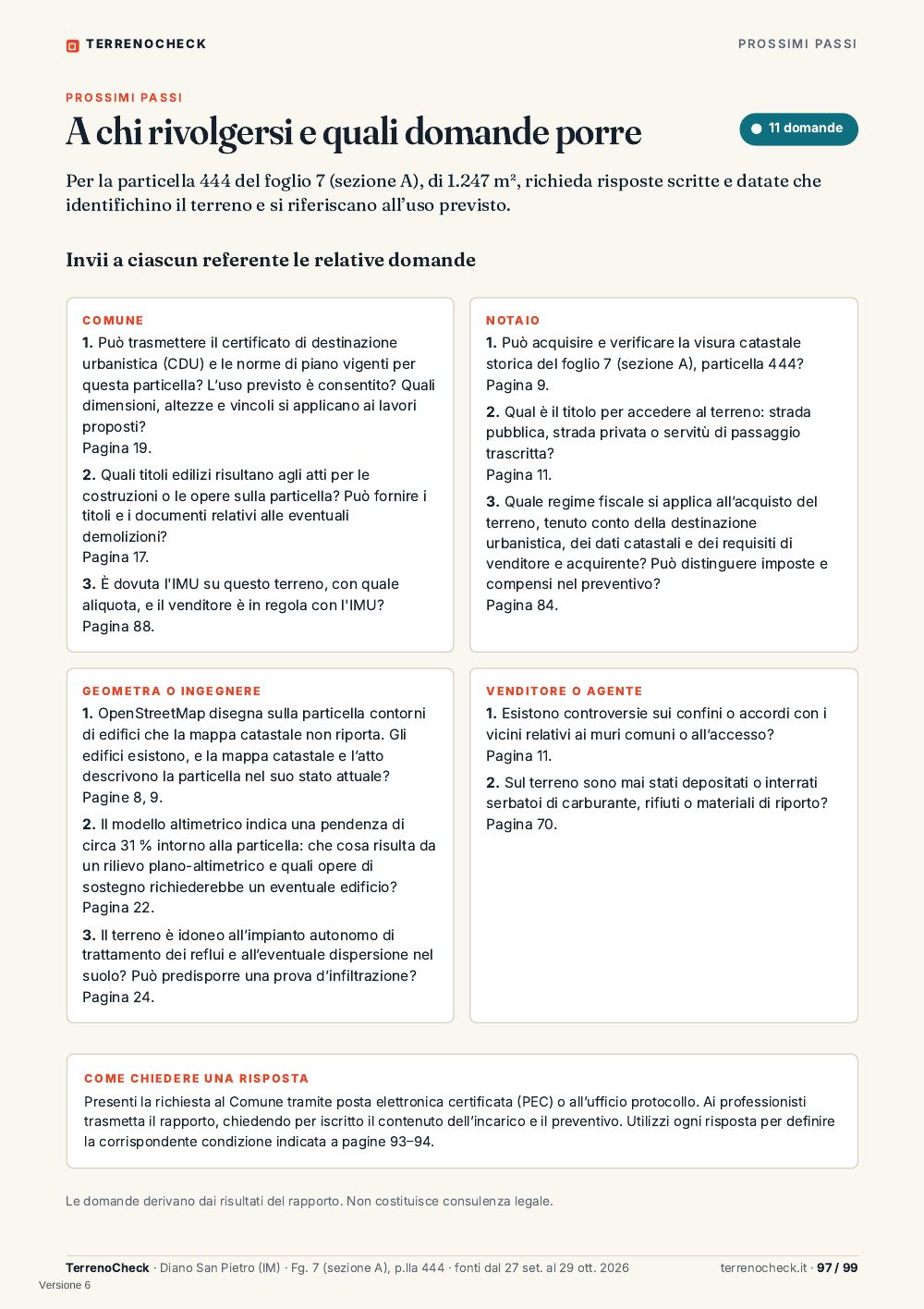 Pagina 97: A chi rivolgersi e quali domande porre