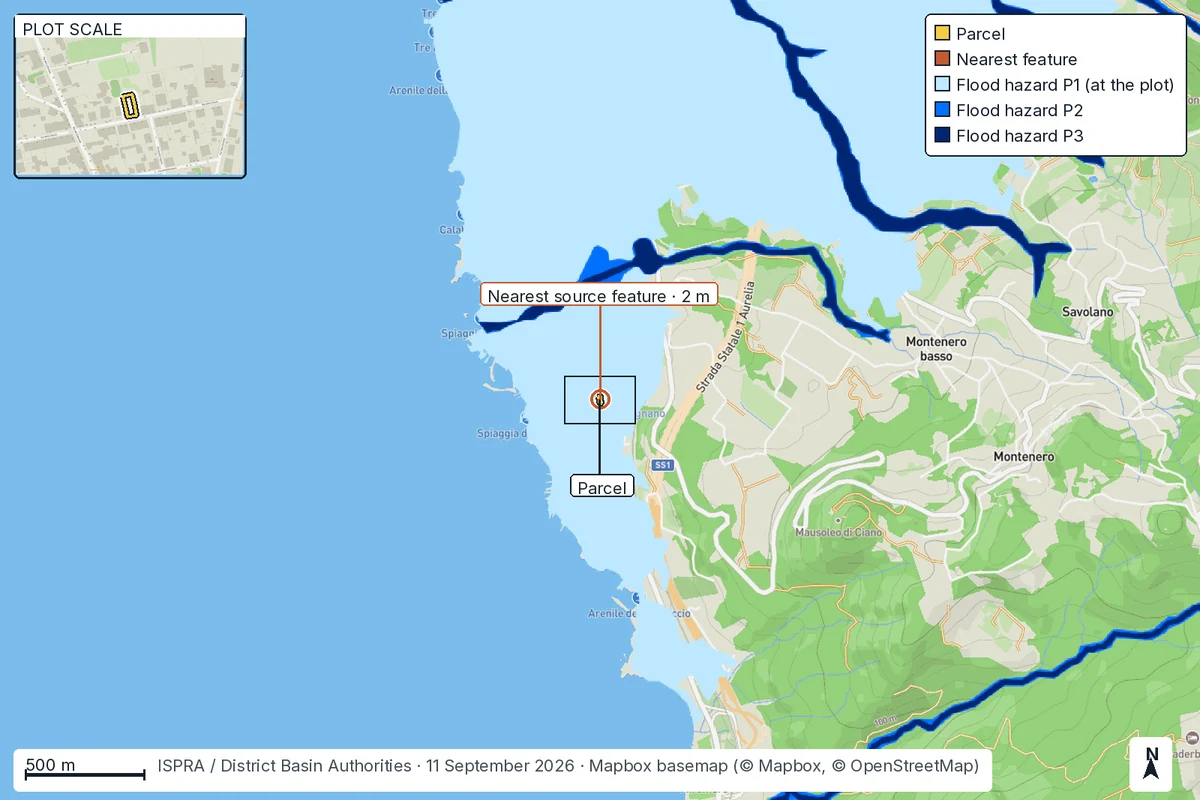 Map of Livorno: where flood hazard is mapped.