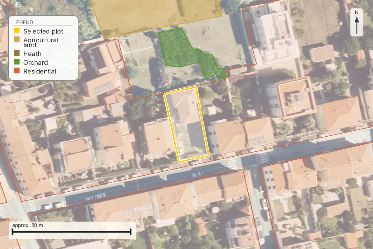 Map of Livorno: how the surrounding land is used.
